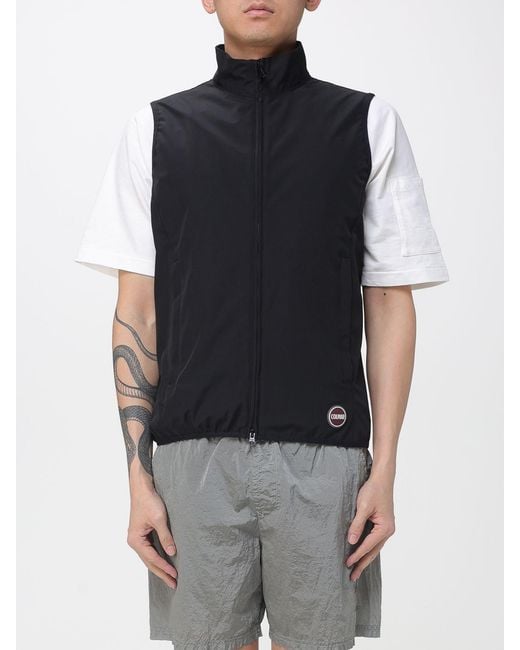 Colmar Black Stretch Technical Fabric Vest for men