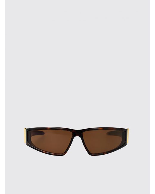 McQueen White Shield Sunglasses Tortoise Lenses for men