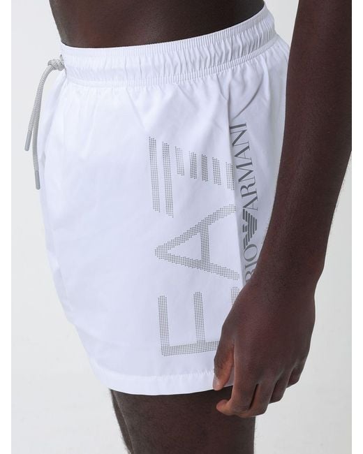 EA7 White Polyester Swimsuit for men