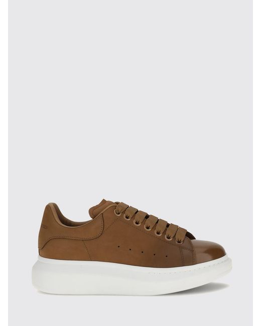 McQueen Brown Oversize Low-Top Calfskin Sneakers With Chunky Sole for men