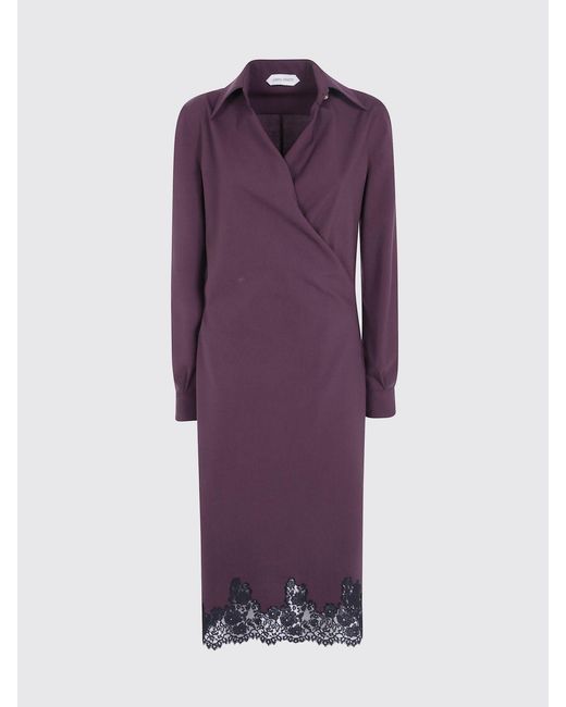 Alberta Ferretti Purple Midi Shirt Dress