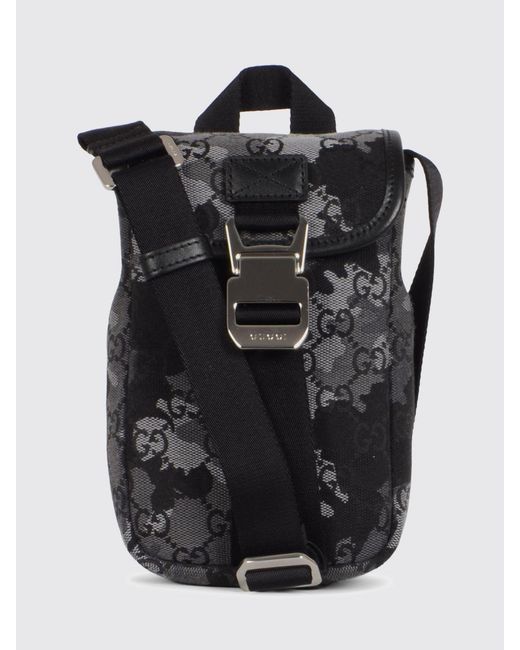 Gucci Black Coated Cotton Crossbody Bag With Camouflage Gg Monogram Print for men