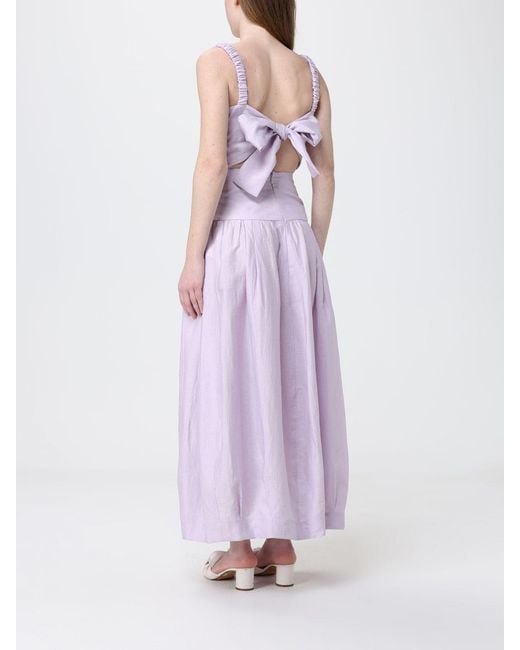 Tela Purple Linen Blend Dress