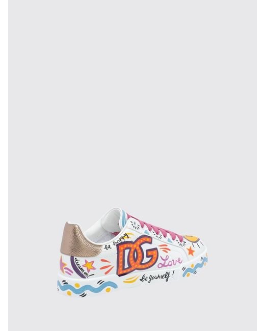 Dolce & Gabbana White Dolce &Amp Gabbana Portofino Low-Top Sneakers