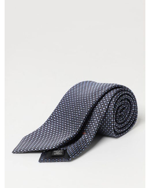 Cravatta in seta con motivo jacquard di Zegna in Blue da Uomo