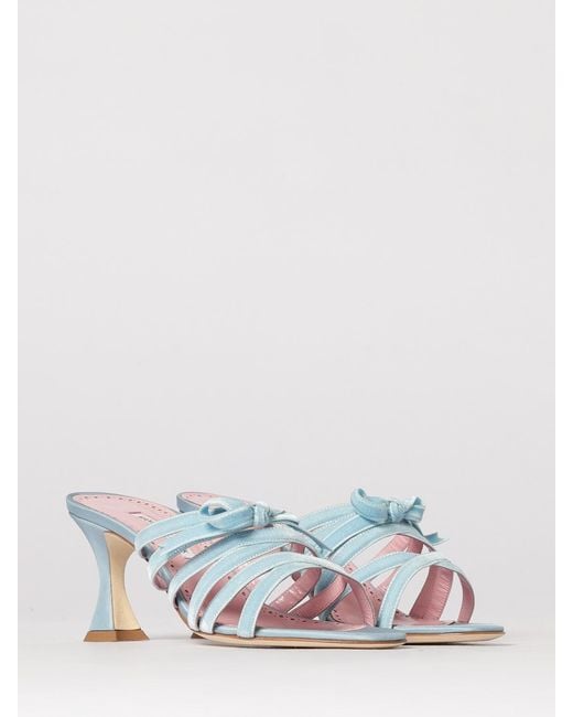 Manolo Blahnik White Clementel Satin And Velvet Mules With Bow