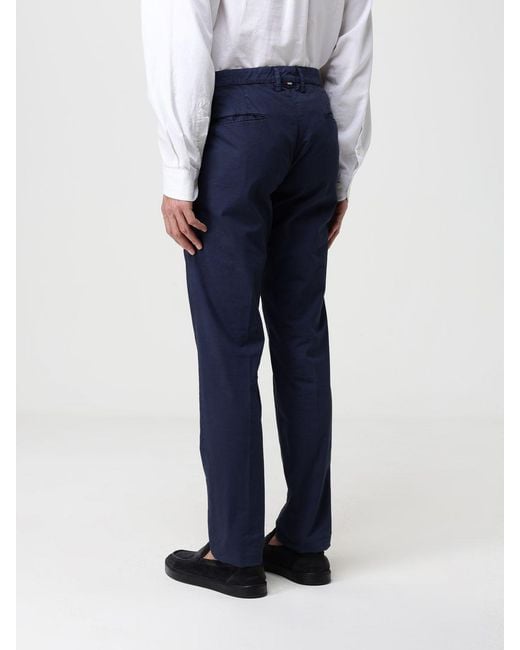 Mason's Blue Cotton Stretch Chino Trousers for men