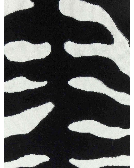 Moschino Couture Black Zebra-Print Knit Midi Pencil Skirt