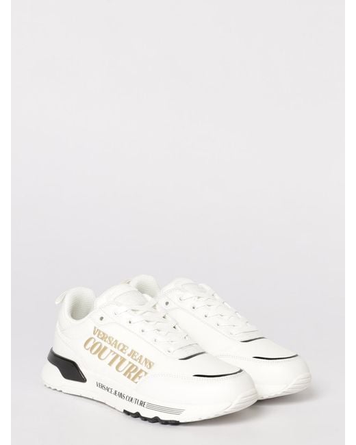Versace Jeans Couture White Mesh Sneakers for men