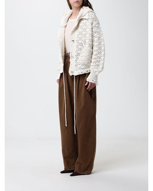 Blumarine White Crochet Cotton Knit Cardigan