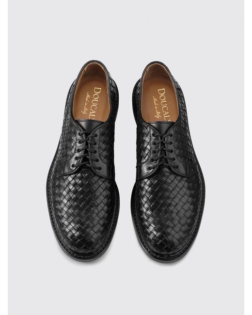 Doucal's Black Brogue Shoes for men