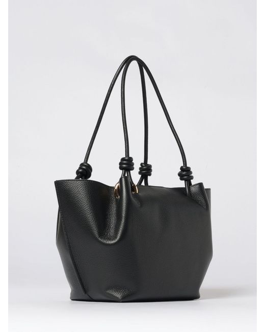 Coccinelle Black Leather Finn Shoulder Bag