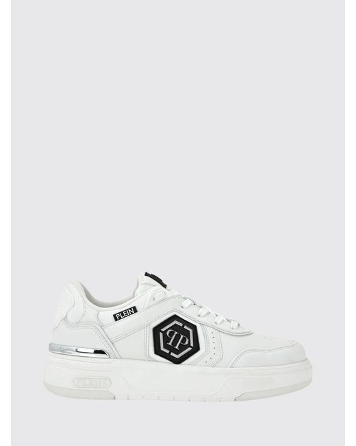 Philipp Plein White Leather And Mesh Sneakers for men