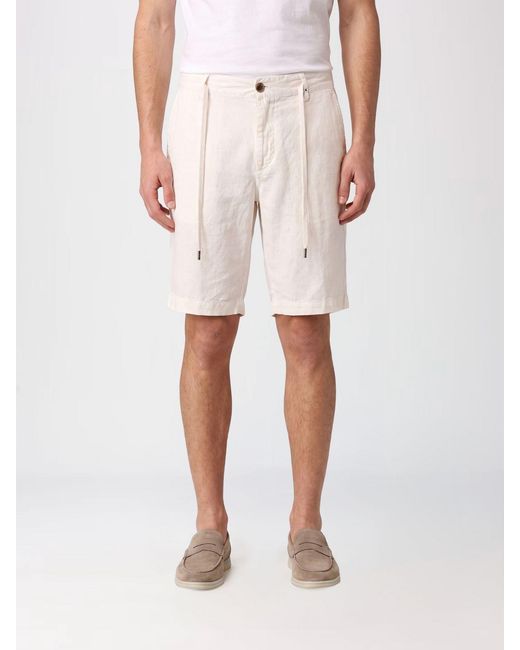 Myths Pink Linen Drawstring Shorts for men