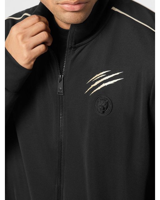 Philipp Plein Black Polyester Zip-Up Sweatshirt for men