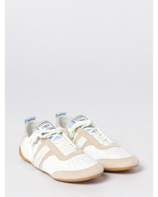 Chloé White ChloÉ Kick Suede And Nylon Sneakers
