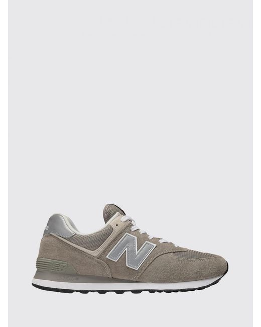 New Balance White 574 Suede And Mesh Sneakers for men
