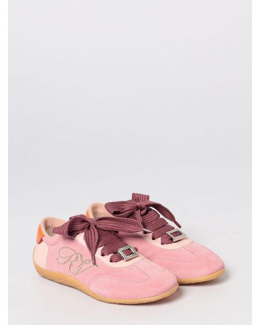 Roger Vivier Pink Suede Sneakers