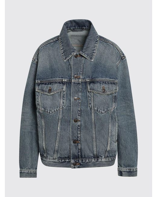 Balenciaga Blue Relaxed Fit Jacket With Rear Logo