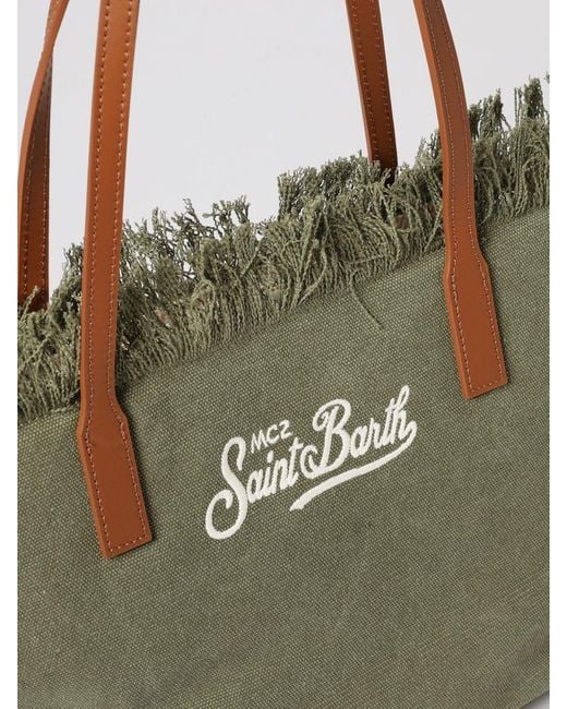 Mc2 Saint Barth Gray Cotton Bag With Embroidered Logo