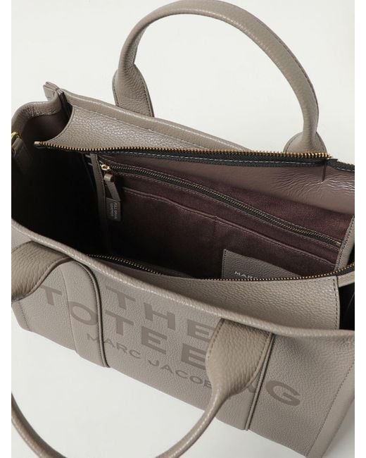 Marc Jacobs Gray The Medium Tote Bag In Grained Leather