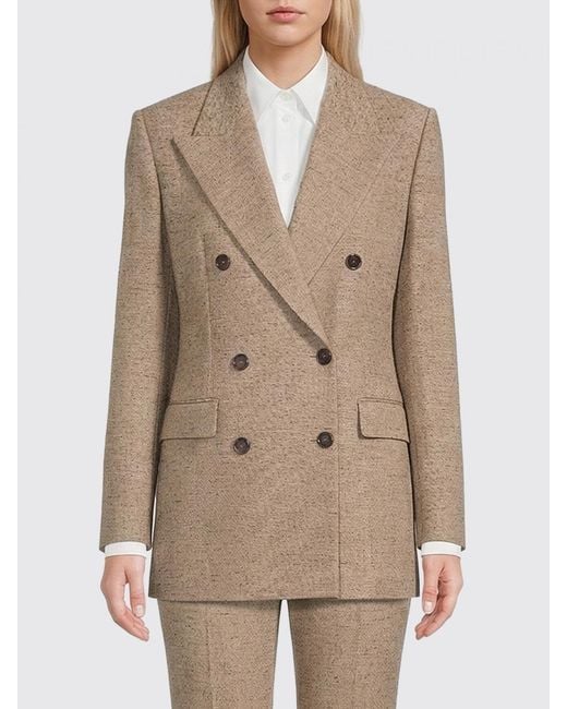 Dolce & Gabbana Natural Dolce &Amp Gabbana Double-Breasted Tweed Blazer