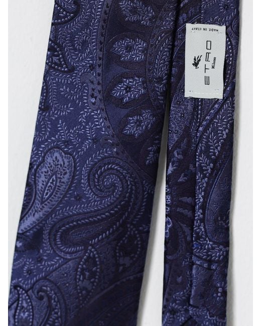 Etro Blue Silk Paisley Jacquard Tie for men