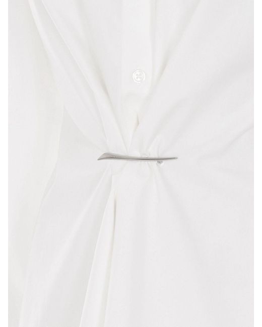 Twinset White Cotton Poplin Shirt