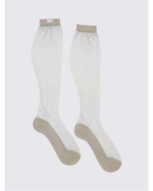 MM6 by Maison Margiela White Cotton Blend Socks
