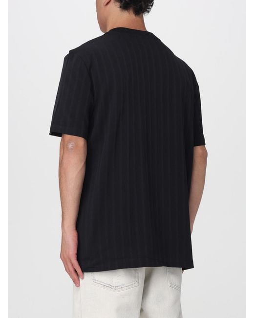 Fred Perry Black Cotton Piqué T-Shirt With Embroidered Logo for men