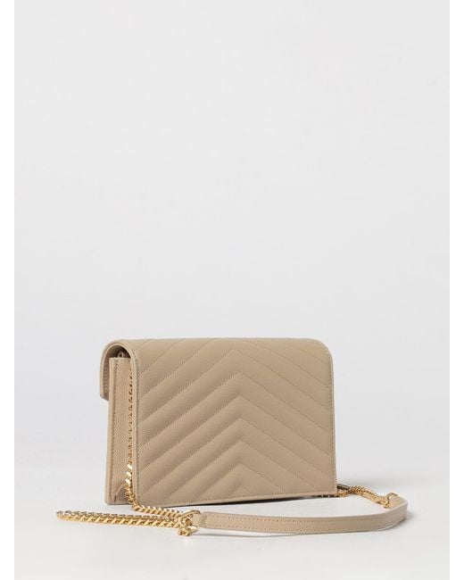 Saint Laurent Natural Quilted Leather Envelope Mini Bag With Ysl Monogram