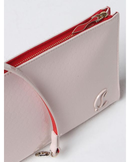 Pouch in pelle stampa pitone di Christian Louboutin in Pink