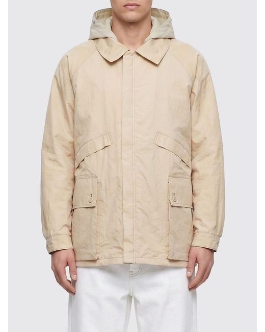 Lemaire Natural Hooded Lightweight Waxed Linen Jacket With Concealed Zip for men