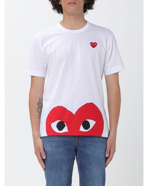 Comme des Garçons White Comme Des GarÇ Ons Printed Cotton T-Shirt for men