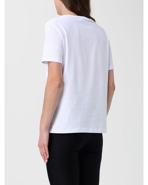 Just Cavalli White Cotton T-Shirts With Rhinestone Logo