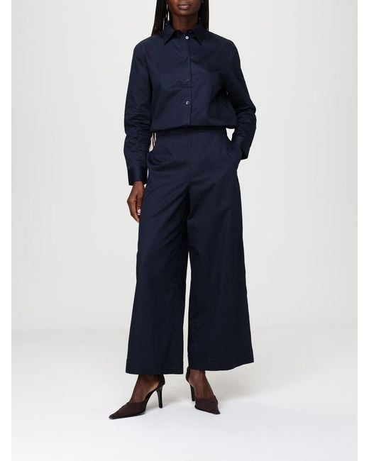 Max Mara Blue Cotton Poplin Shirt