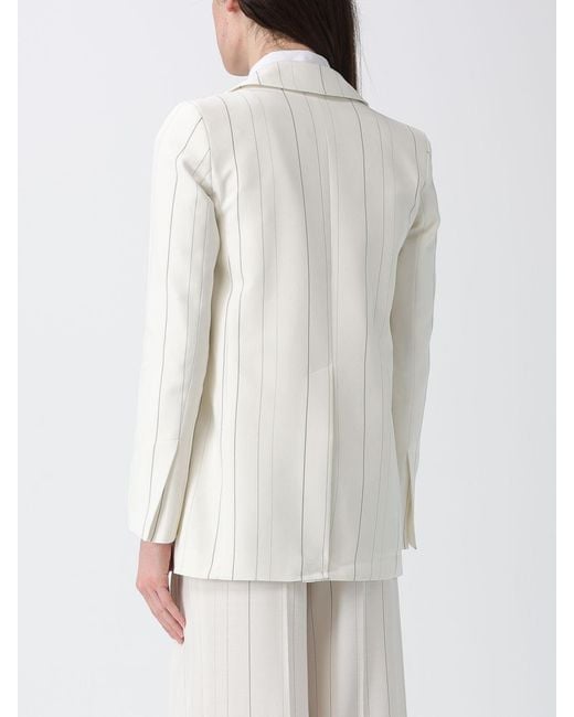 Semicouture Gray Striped Single Breasted Blazer