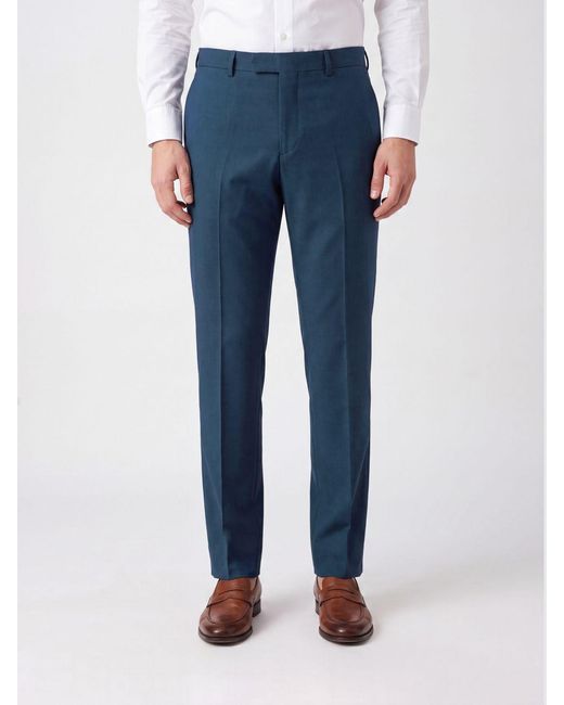 Ferragamo Blue Cotton And Cashmere Tailored Trousers for men
