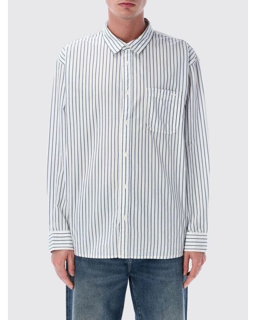 Vans White Striped Cotton Poplin Shirt for men