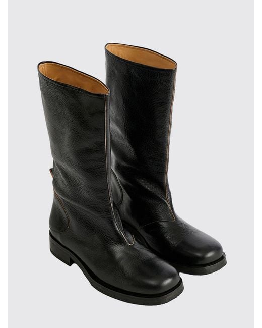 Our Legacy Black Haul Hammered Leather Boot