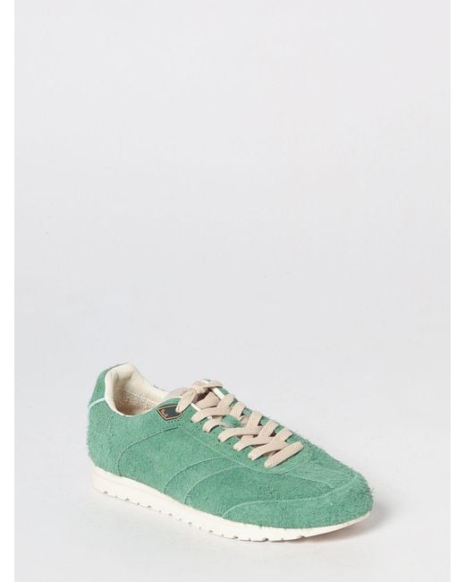 Paul Smith Green Shaggy Suede Leather Low Top Sneakers With Rear Logo Detail for men