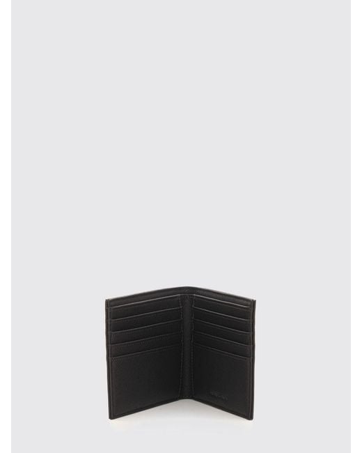 Emporio Armani White Monogram Saffiano Leather Bifold Wallet With Metal Eagle Logo for men