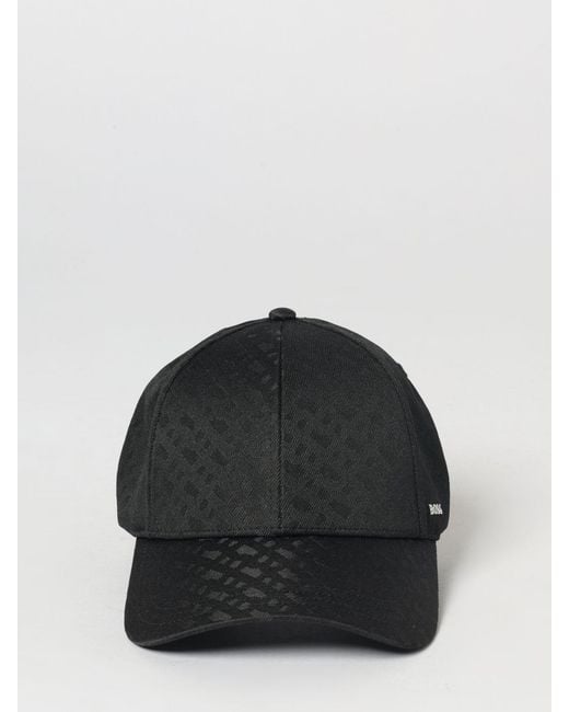 Boss Black Polyester Baseball Cap With All-Over Jacquard Logo