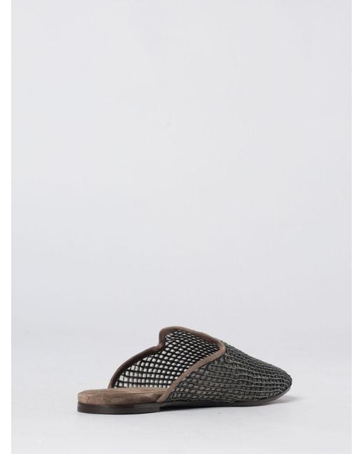 Brunello Cucinelli White Suede Calfskin Sabots