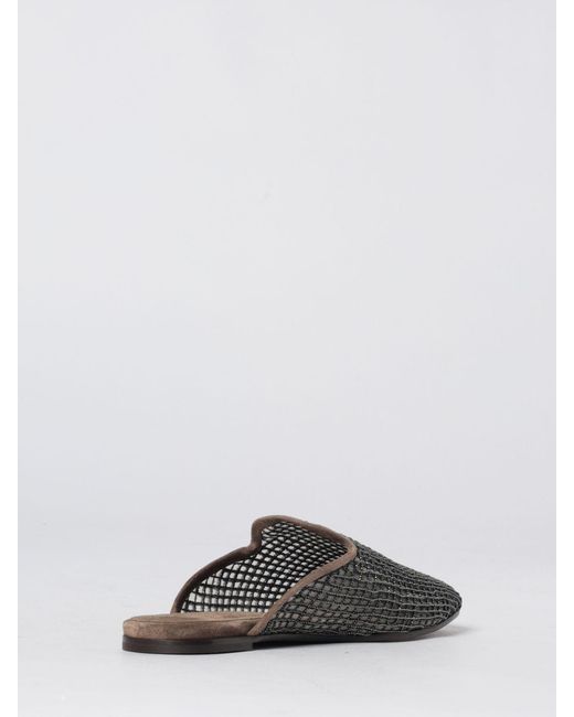 Brunello Cucinelli White Suede Calfskin Sabots