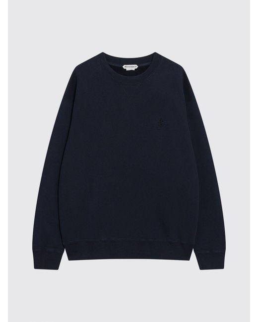 J.W. Anderson Blue Embroidered Logo Cotton Crewneck Jumper for men