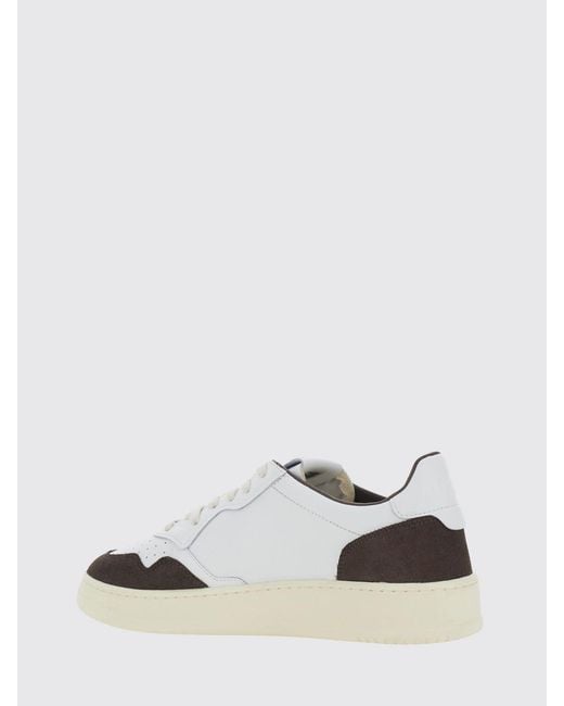 Autry White Medalist Low Two-Tone Calfskin And Suede Trainers for men