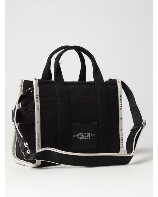 Marc Jacobs Black The Tote Bag In Canvas With Embroidered Logo