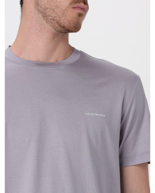 T-shirt in jersey di Emporio Armani in Purple da Uomo