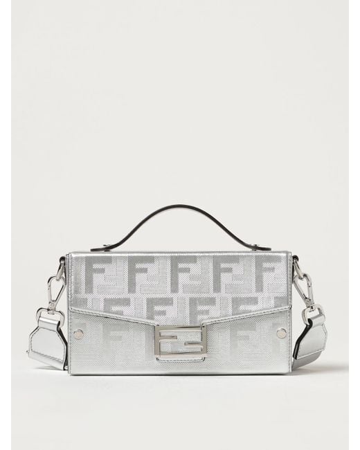 Fendi Metallic Soft Trunk Bag In Laminated Leather With Ff Pattern for men